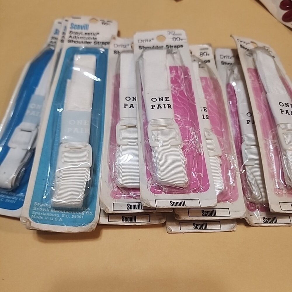 Scovill Vintage Bra Straps Lot Of 10 Pairs In Pkg